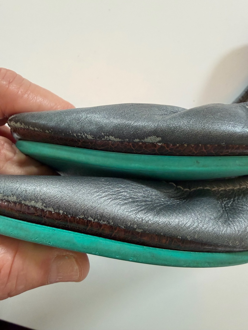 Tieks Gunmetal Silver Leather Ballet Flats Foldable Travel Shoes Women’s 7 - Picture 9 of 17